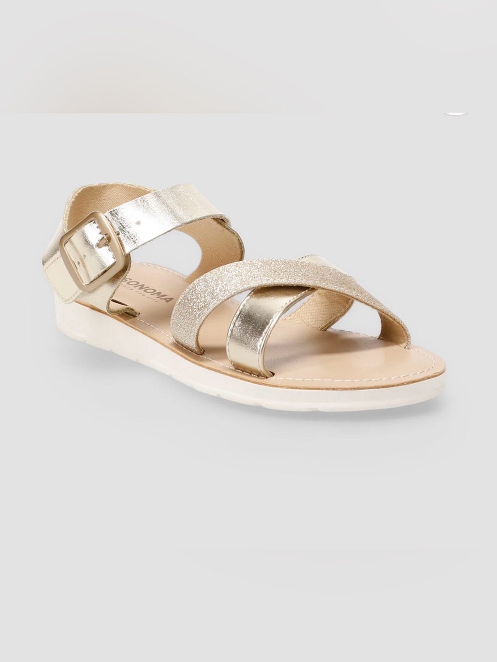 Sonoma Goods For Life® Fenleyy Girls' Gold Sandals, size 1